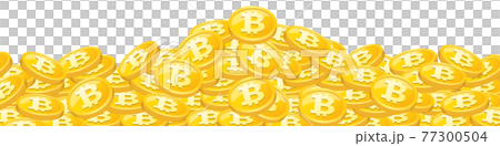 Illustration background material of gold coins that shine in piles Bitcoin Illustration background material of gold coins that shine in piles Bitcoin 77300504
