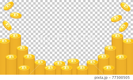 Illustration background material of gold coins that shine in piles Bitcoin 16: 9 Illustration background material of gold coins that shine in piles Bitcoin 16: 9 77300505