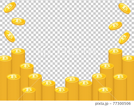 Illustration background material of gold coins that pile up and shine Bitcoin 4: 3 Illustration background material of gold coins that pile up and shine Bitcoin 4: 3 77300506