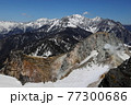 百名山・焼岳から眺める残雪の北アルプスの峰々 77300686