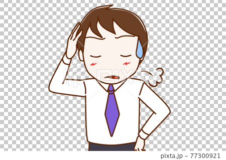頭を抱えて溜息をつき呆れる男性 頭を抱えて溜息をつき呆れる男性 77300921