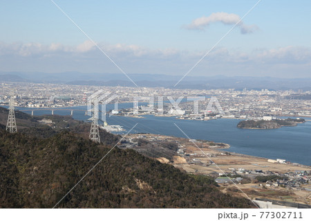 阿律の山からの岡山市街地 阿律の山からの岡山市街地 77302711