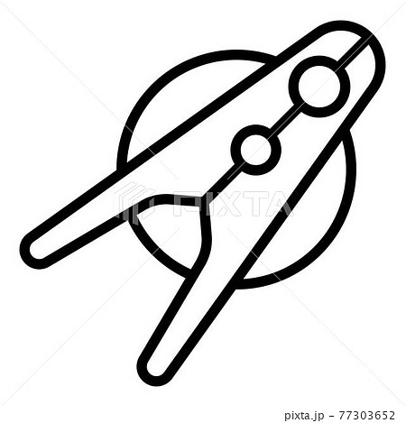 Stick clothes pin icon, outline style 77303652