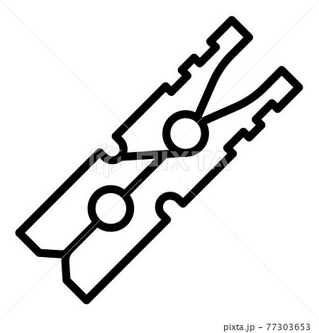 Plastic clothes pin icon, outline style Plastic clothes pin icon, outline style 77303653