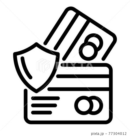 Secured credit cards icon, outline style 77304012