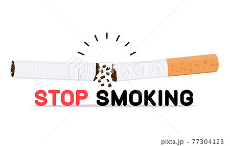 broken Cigarette butt vector  with text 77304123
