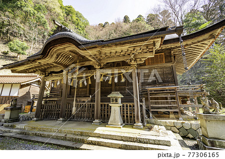 智頭宿 諏訪神社 拝殿 鳥取県八頭郡智頭町の写真素材 [77306165] - PIXTA