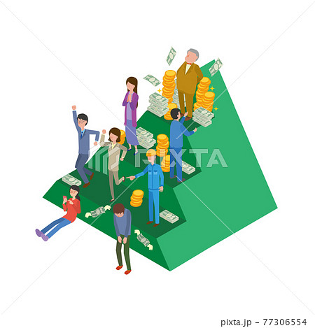格差社会のイメージイラストのイラスト素材