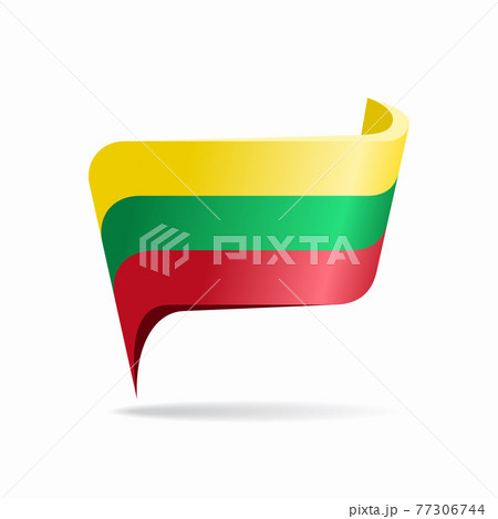 Lithuanian flag map pointer layout. Vector illustration. 77306744