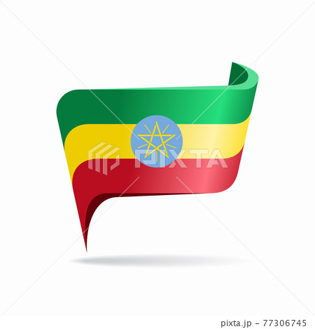 Ethiopian flag map pointer layout. Vector illustration. 77306745