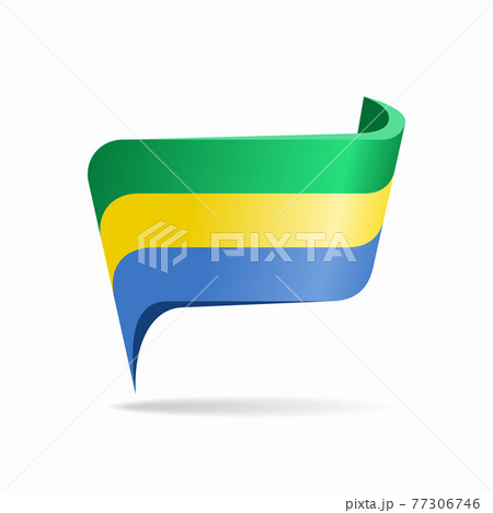 Gabon flag map pointer layout. Vector illustration. 77306746