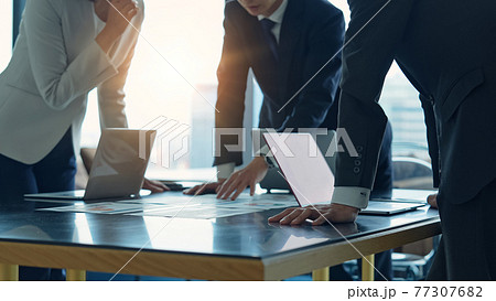 ミーティングするビジネスグループ 77307682