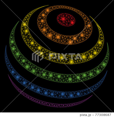 Flare Mesh Carcass LGBT Color Stripes Abstract Sphere with Light Spots 77308687
