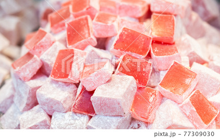 Traditional turkish delight lokum candy Traditional turkish delight lokum candy 77309030