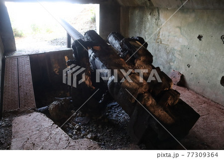 父島の戦跡　夜明山の高角砲 77309364