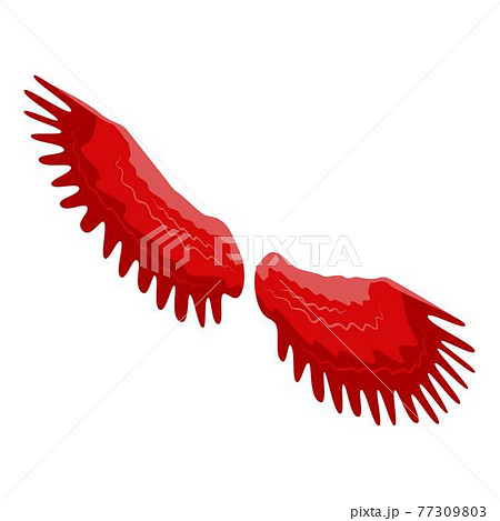 Red wings icon, isometric style 77309803