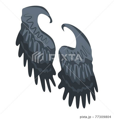 Black wings icon, isometric style 77309804