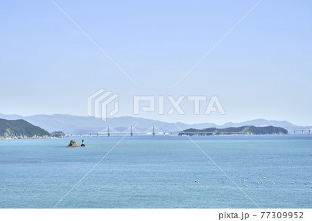 海 風景 高架橋 77309952