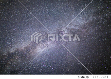 星空イメージ 天の川と満天の星空の写真素材