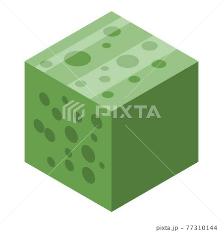 Sweet green cube icon, isometric style Sweet green cube icon, isometric style 77310144