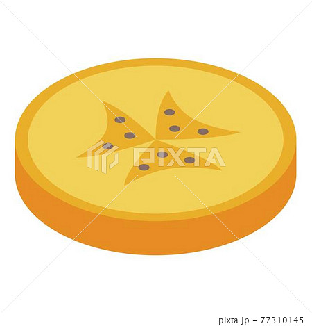 Persimmon slice icon, isometric style 77310145