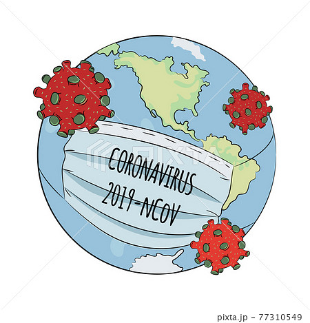 NCOV DANGER Coronavirus Health Earth Planet Globe Human People Epidemic Pneumonia Virus Clip Art Vector Illustration Set For Print 77310549