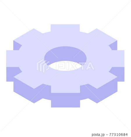 Digital gear icon, isometric style Digital gear icon, isometric style 77310684