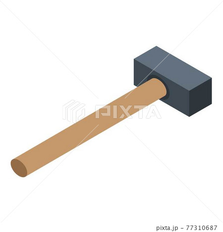 Hammer icon, isometric style 77310687