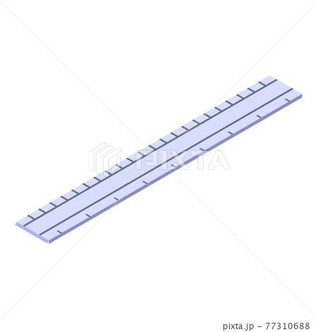 Carpenter steel ruler icon, isometric style Carpenter steel ruler icon, isometric style 77310688