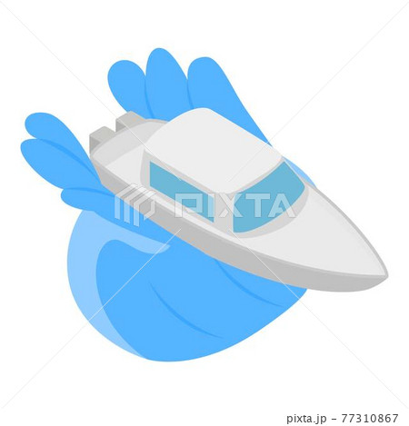 Yacht club icon, isometric style 77310867