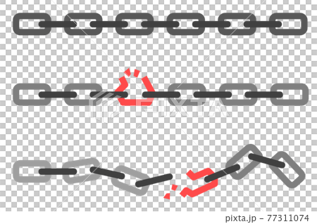 正常な鎖と破損している鎖のイラスト 77311074