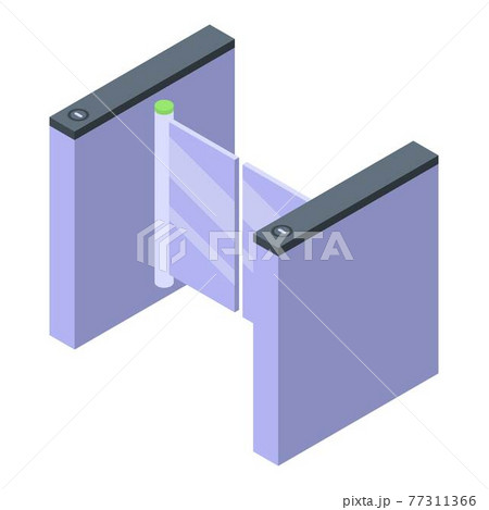 Passport control gates icon, isometric style Passport control gates icon, isometric style 77311366