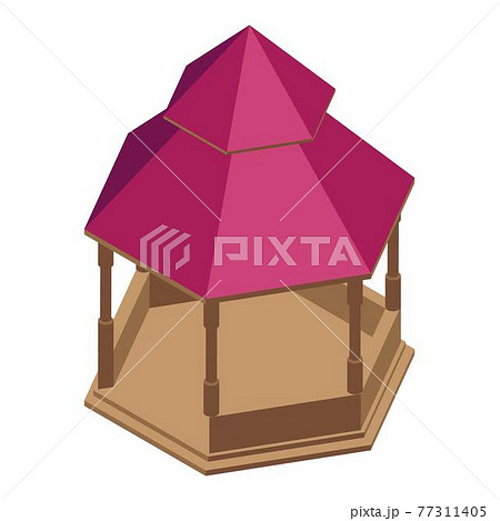 Garden gazebo icon, isometric style Garden gazebo icon, isometric style 77311405