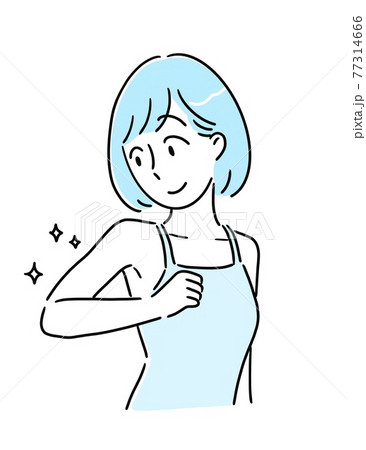 腕の脱毛をした女性のイラスト素材