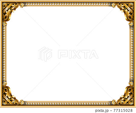 Gold classic frame of the rococo baroqueのイラスト素材 [77315028