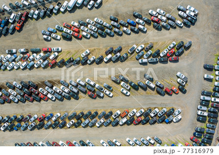 Rows a many used cars parking auction dealer lot 77316979