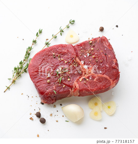 fresh raw steak 77318157
