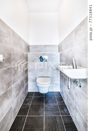 Interior of modern toilet in apartment Interior of modern toilet in apartment 77318841