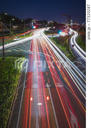 千波公園　歩道橋からの長秒露光 77320287