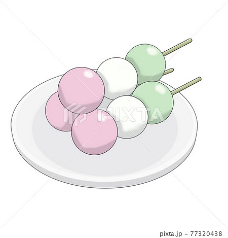 三本の三色団子のイラスト素材