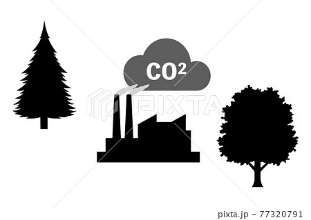 温室効果ガス削減のイラスト素材