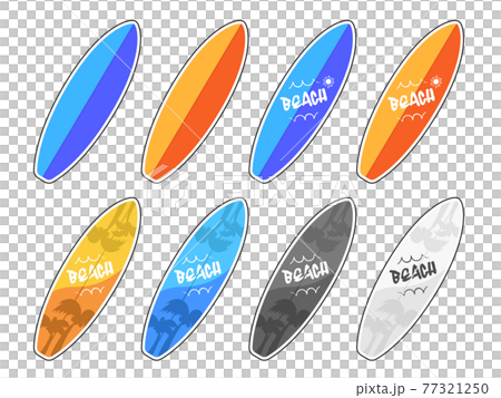 Surfboard illustration set Surfboard illustration set 77321250