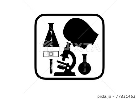 顕微鏡を覗く研究者のイラスト素材