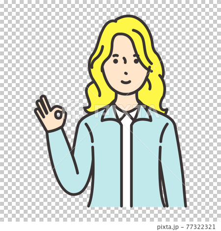 外国人　女性　ポーズ　OK 77322321