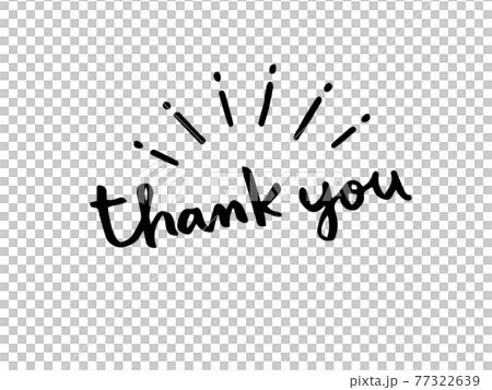 かわいい文字のthank You 手書き文字イラストのイラスト素材