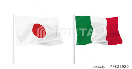 イタリアと日本の国旗 77322920