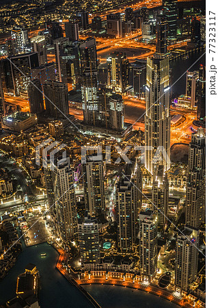 Dubai night view from Burj Khalifa observation... - Stock Photo [77323117]  - PIXTA