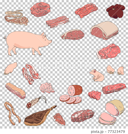 豬肉插畫集手繪線描 77323479