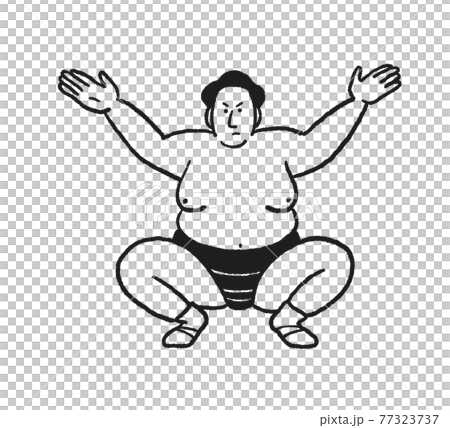 お相撲さんの線画イラスト お相撲さんの線画イラスト 77323737