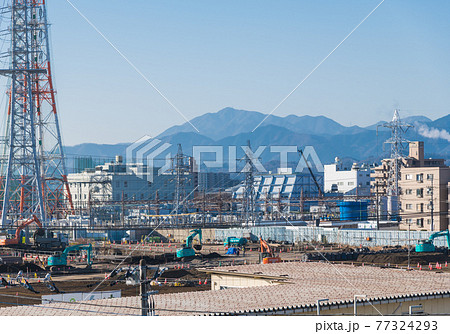 【リニア駅建設地　橋本駅付近の工事】 77324293
